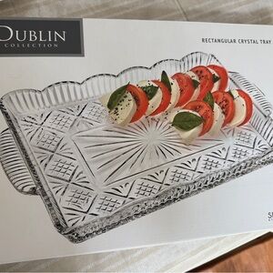 Dublin Collection Rectangular Rectangle Crystal Serving Tray Dish Decor Dining